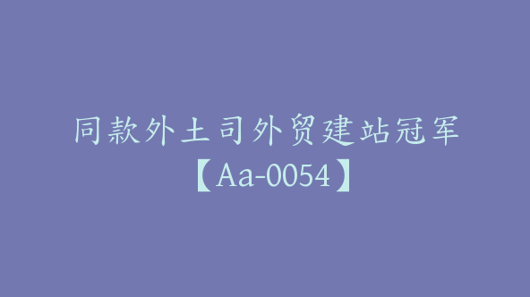 同款外土司外贸建站冠军【Aa-0054】